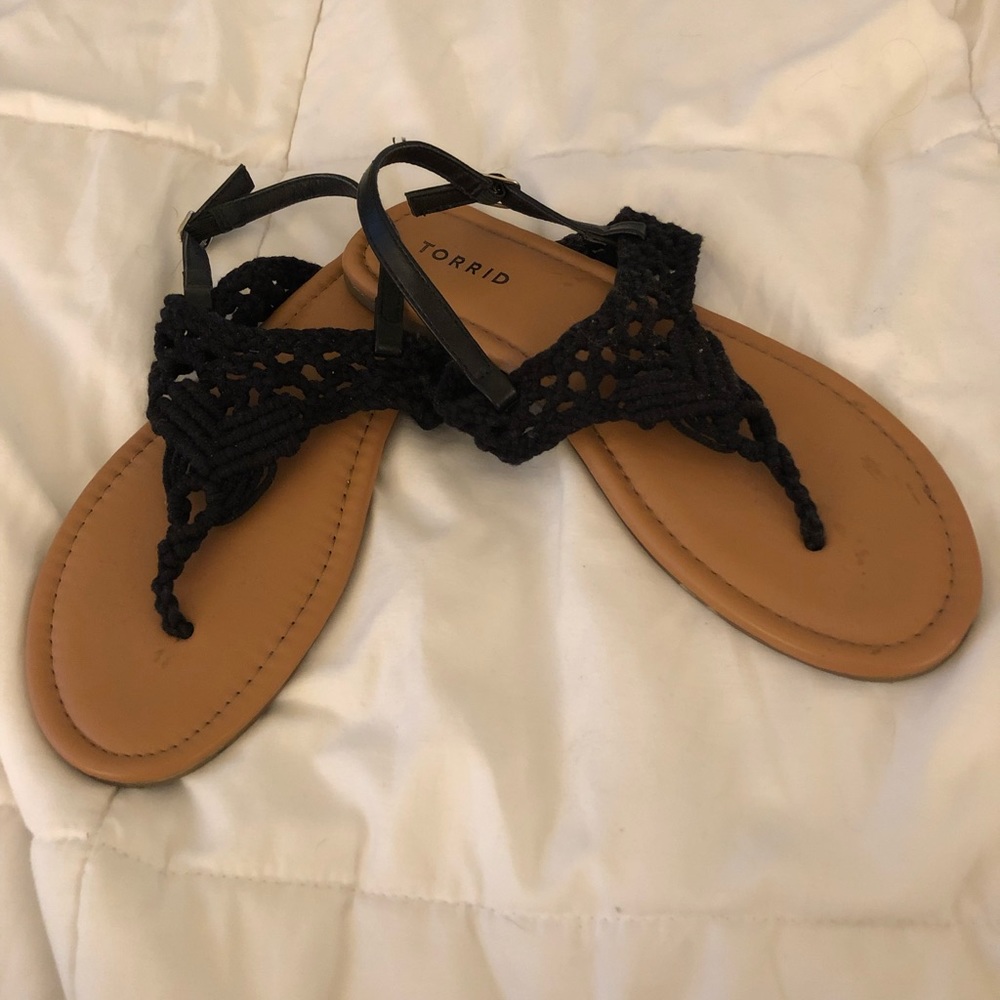 Torrid black sandals, never worn